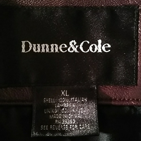 Burgundy leather jacket XL - Picture 3 of 3